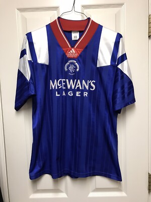 NWOT 1992/94 Rangers M/L Adidas Home Jersey Blue Retro Vintage | eBay