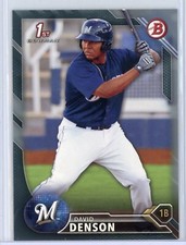 2016 Bowman Baseball BP30 David Denson Silver Parallel Milwaukee Brewers
