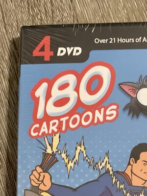 180 CARTOONS DVD 4 Disc Set Over 21 Hours of Animated Entertainment New & Sealed