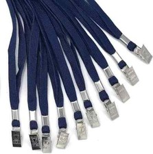 10 pack Navy Blue Premium Lanyard with Bulldog Clip Comfortable and Lightweight