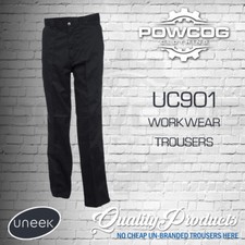 UNEEK Work Trousers Unisex Black/Navy 28–52" Waist Reg/Long Leg 245gsm UC901