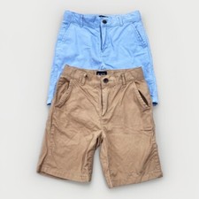 Lot of 2 Boy's Children's Place Chino Khaki Navy Adjustable Waist Shorts Size 8