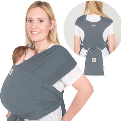 Hoppediz Ring-Sling, Fascia porta bebè per neonati e bambini con due anelli in alluminio, 0-36 mesi, 3-20 kg, Montreal
