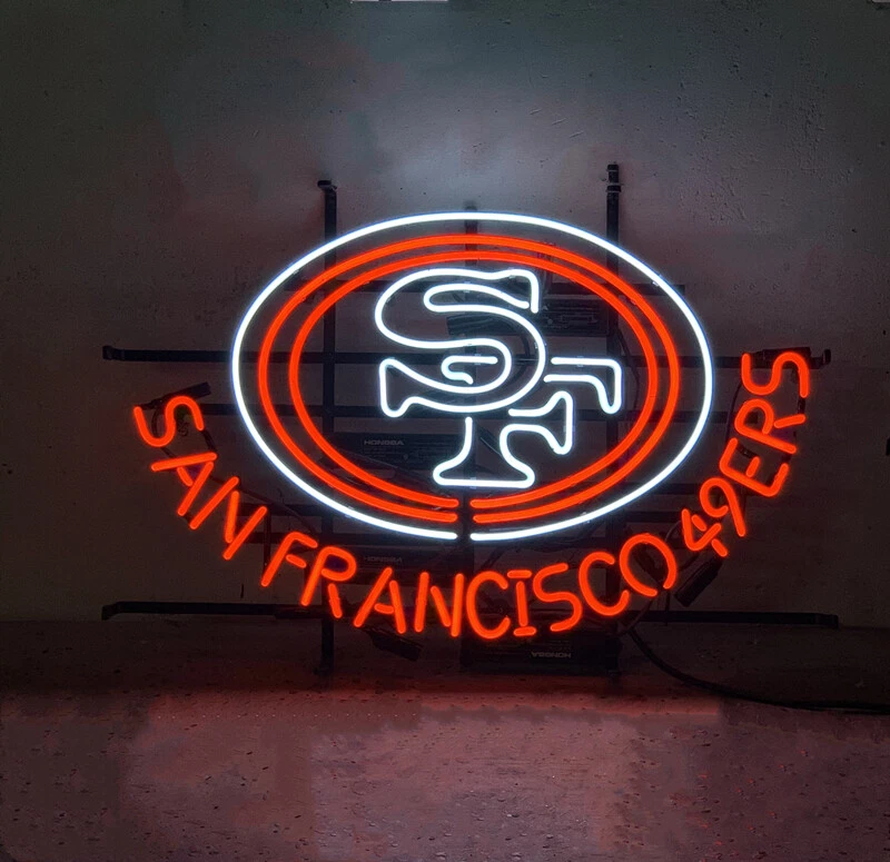 SAN FRANCISCO Football Real Glass Neon Sign Decor Sport Team Neon Signs 24"x20"