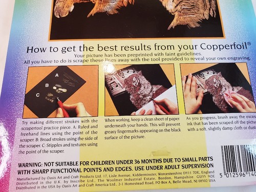 Scraperwork Kupferfolie Gravur ein Bild Tiger und Jungen PPCF7 NEU - Bild 5 von 5