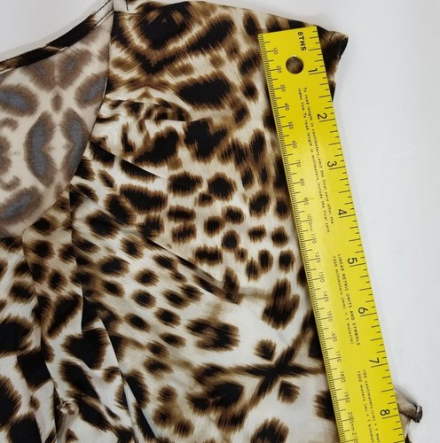 Worthington Wms L Sleeveless Top Animal Print Stretch Pullover Brown Ivory - Picture 13 of 13