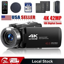 4K 30FPS Video Camera Camcorder 42MP 270 LED Screen YouTube Vlogging Camera 32GB