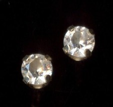 14K Solid Yellow Gold 3mm Round Clear Crystal CZ Solitaire Stud Earrings jt