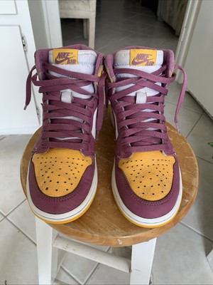 Nike Air Jordan 1 Retro High OG Brotherhood 555088-706 Purple Yellow Men s Sz 7