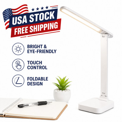 LED Desk Lamp Touch Sensor Reading Foldable Table Lamp Eye Caring Reading Light