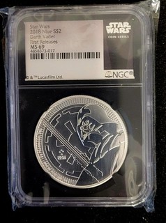Star Wars 2018 Niue S $2 Darth Vader 1oz Silver .999 MS69 First Releases!