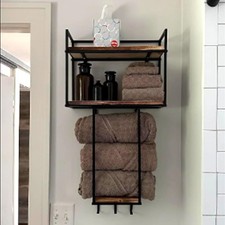 Towel Rack Wall Mounted SpaceSaving Design for Small Bathrooms Versatile Or...