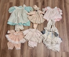 Vintage Handmade Sewn Baby Doll Clothes Dresses Lot Of 6 Various Sizes