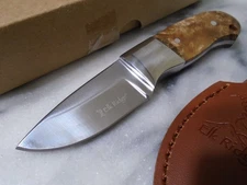 Elk Ridge Custom Mini Skinner Fixed Blade Knife Full Tang Burlwood ER-111 New