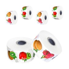 6 Rolls Fruits Reward Sticker Reusable Labels Stickers