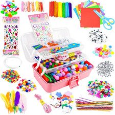 Arts Craft Supplies for Kids - 1400 PCS Toddler DIY Craft Art Supply Set, Porta