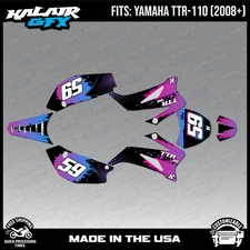 Graphics Kit for Yamaha TTR 110 (2008-2023) TTR110 Splash Series- Pink Cyan Fade