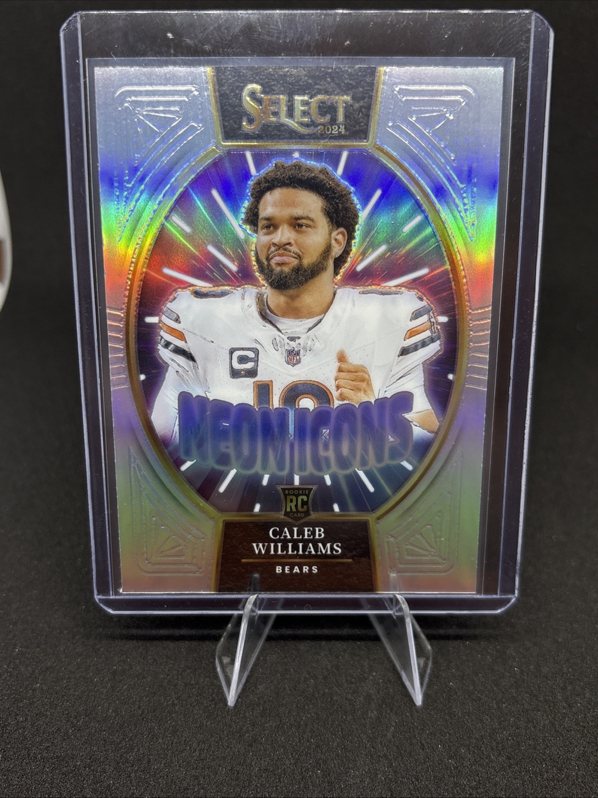 2024 Panini Select - Neon Icons Caleb Williams #4 Silver Prizm (RC)