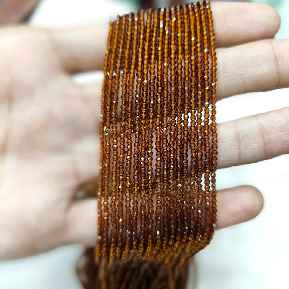 Smoky Quartz Faceted Rondelle Beads, 2mm Faceted Round Smoky Quartz Beads Beaded - Image 3 of 4