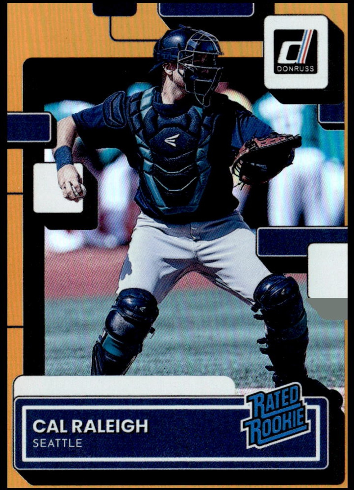 CAL RALEIGH 2022 PANINI DONRUSS HOLO ORANGE RC RATED ROOKIE MARINERS QQ