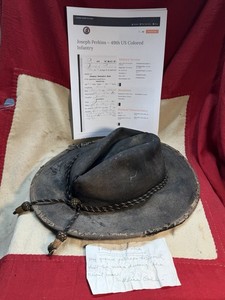 ID’D JOSEPH PERKINS CIVIL WAR 49TH COLORED TROOPS SLOUCH HAT CAP KEPI WITH PROV.