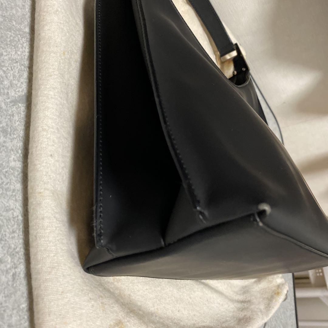 バッグ 864 vintage gucci shoulder bag black Gucci Vintage Black Leather Shoulder Bag 21cm x 33cm with