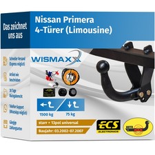 ANHÄNGERKUPPLUNG starr für Nissan Primera 02-07 +13pol E-Satz ABE