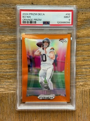 2024 Prizm Deca Bo Nix Orange PRIZM Rookie #26/49 PSA 9 ( LOW POP)