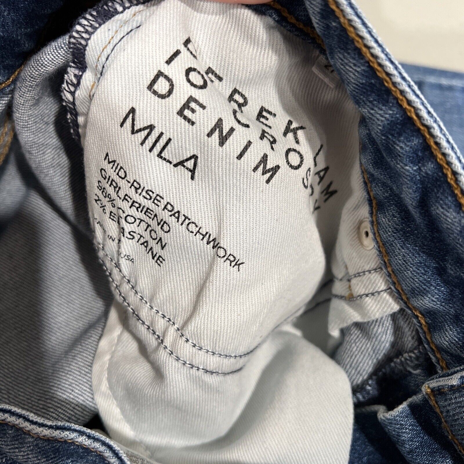 Derek Lam Jeans 27 Girlfriend Patchwork Frayed He… - image 13