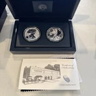 2013 W REVERSE PROOF & ENHANCED SILVER EAGLE 2 COIN WEST POINT SET WITH BOX/COA