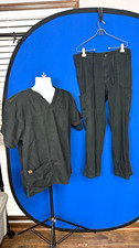 Carhartt Black Scrub Set V-Neck Top XL Pants L Solid Twill Cotton/Poly
