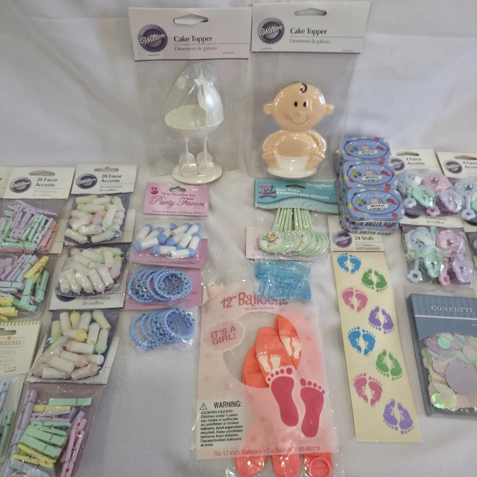 Baby Shower Party Accent Decor Cake Favors Toppers Decorations - Image 3 of 4