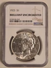 NGC BU 1923 Peace Dollar