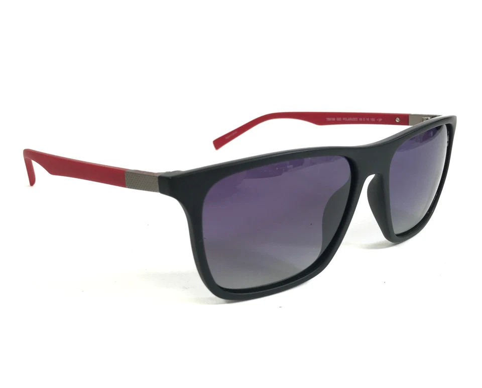 Gafas de sol Timberland TB9198 02D mate negro rojo monturas con lentes polarizadas grises Foto 3 de 4