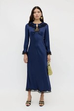 RIXO Brecia Satin Midi Dress