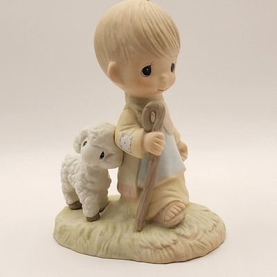 1998 Precious Moments ''He Leadeth Me'' 20th Anniversary, Shepherd + Lamb, E1377R