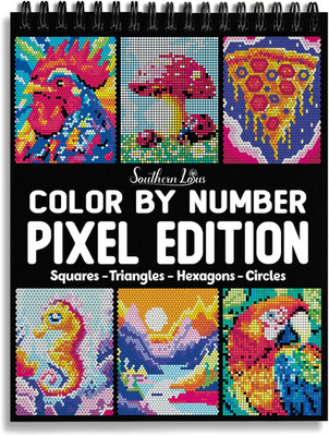 Color by Number Pixel Edition for Adults Spiral Bound Coloring  to Relieve Stres