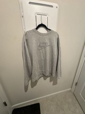 Vintage Nike Grey Crewneck Sweatshirt with Embroidered Swoosh Logo Size XL