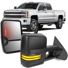Pair Towing Mirrors for Chevy for GMC 1500 2500 3500 2014 2019 Power Heated LED