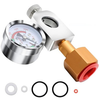 #ad #ad CO2 Refill Adapter for Soda Filling Adapter with Pressure Gauge and Pressure... $37.18