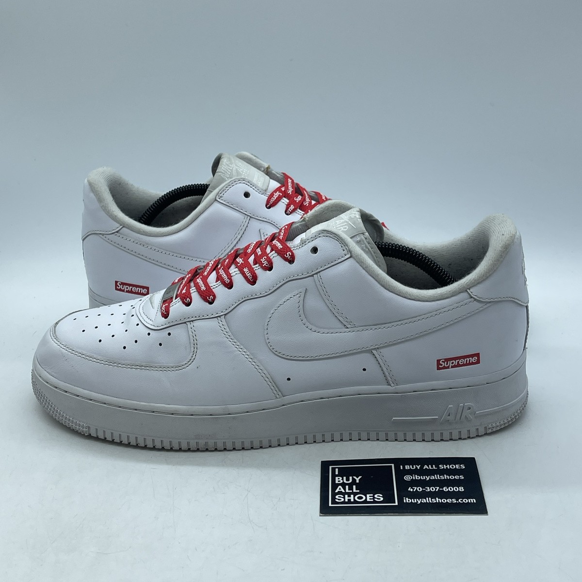 Size 12 - Nike Air Force 1 x Supreme Low Box Logo - White