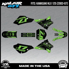 Graphics Kit for KAWASAKI KLX 125 (2003-2007) KLX125 Axis Series - Green-Shift