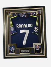 Cristiano Ronaldo Signed Away Champions League Real Madrid Jersey Framed PSA