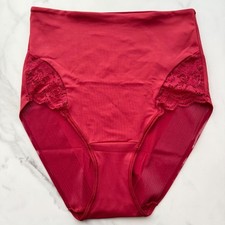 Soma Vanishing Tummy With Lace High-Waist Brief Panty Paint The Town Red