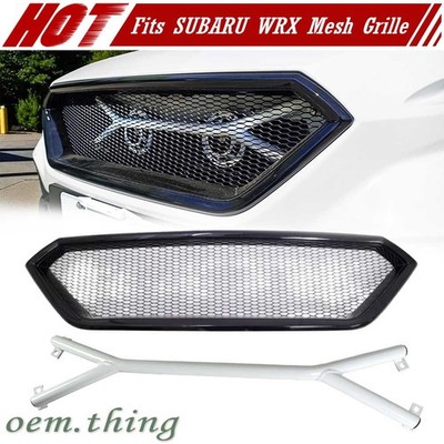 2026 Fits Subaru WRX VB 5th Front Grille Assembly Glossy Black + Brace Bar White