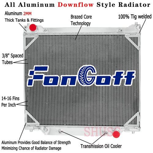 4 Row Radiator For 97-14 Ford Econoline E150 E250 E350 E450 Super Duty ...