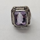 14K Amethyst & Seed Pearl Ring - C.1925  — photo 1