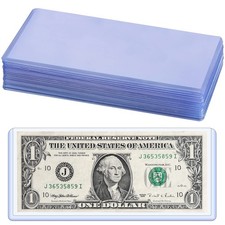 15PCS Banknote Holders Top-Load Pocket Size: 173x75mm/6.8x2.9inch, 15 Pieces