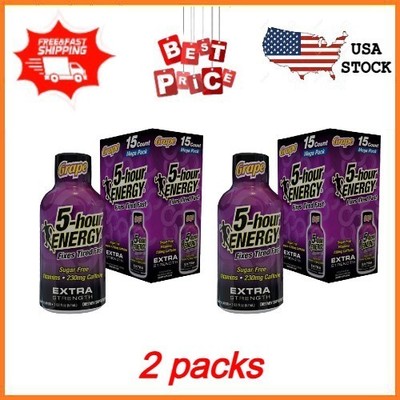 5-hour ENERGY Shot, Extra Strength, Grape, 15 Count, 2 packs