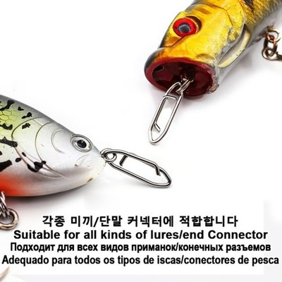 50Pcs Power Fishing Clip Link Split Rings Snaps Stainless Fast Change Connector